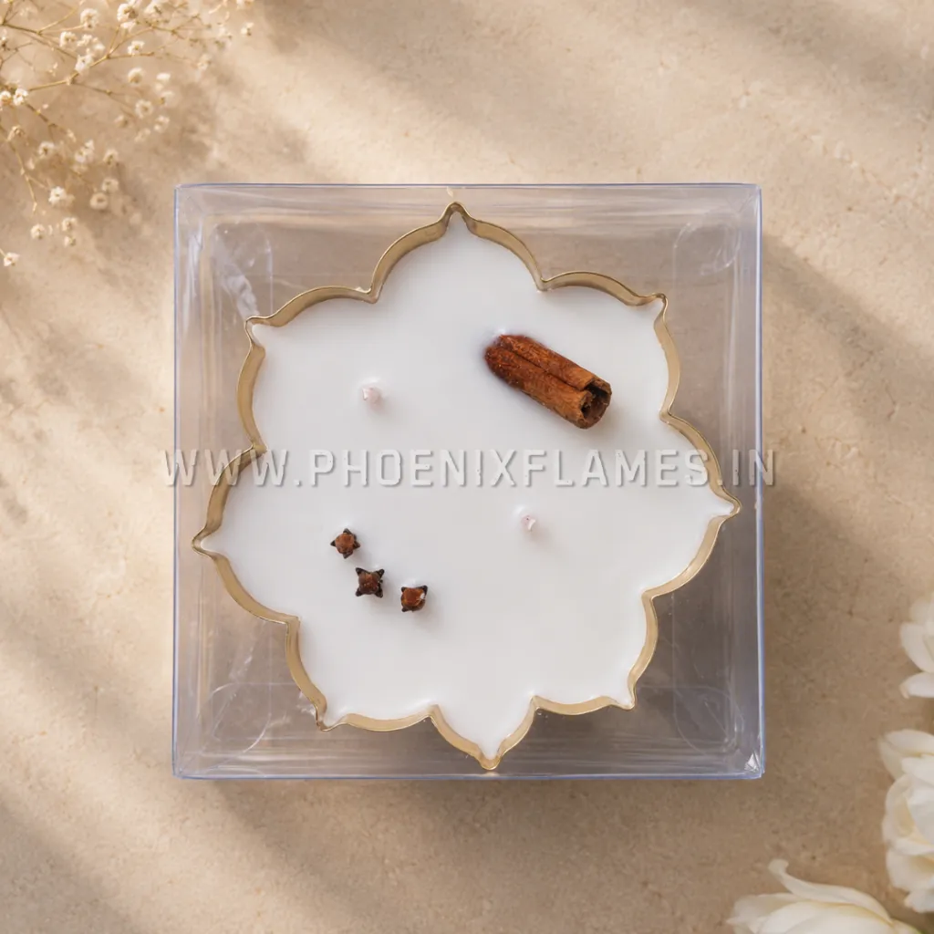 Ember & Alchemy Lotus Urli - 3.5 inch - with packaging.webp