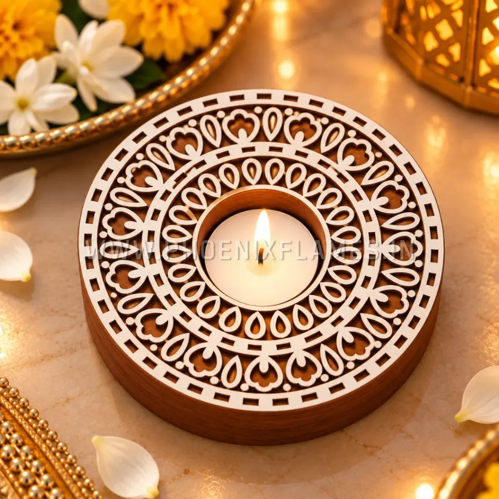 [PF - CRM - WTH - EC - 001] Wooden Tealight Holder - Eternal Circle (4 x 4 in) (25)